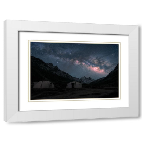 Vista Dome White Modern Wood Framed Art Print with Double Matting by Patra, Suvankar
