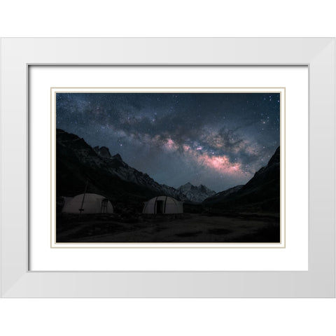 Vista Dome White Modern Wood Framed Art Print with Double Matting by Patra, Suvankar