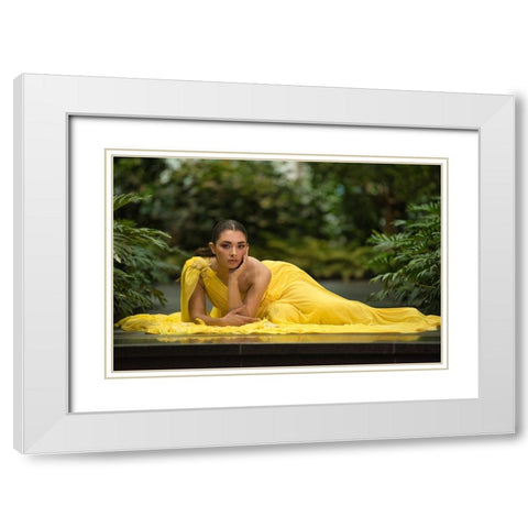 Greek Queen In Yellow White Modern Wood Framed Art Print with Double Matting by Belal, Ahmad