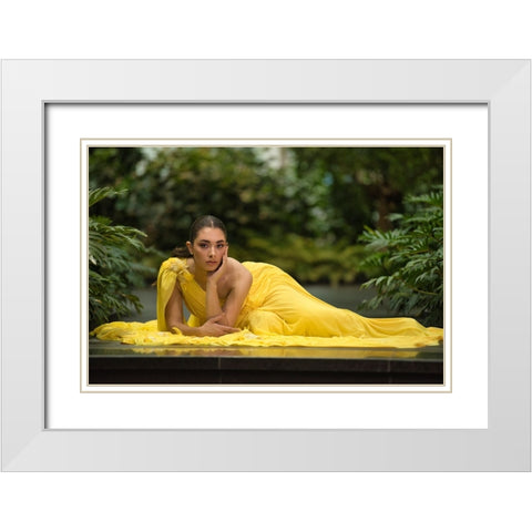 Greek Queen In Yellow White Modern Wood Framed Art Print with Double Matting by Belal, Ahmad