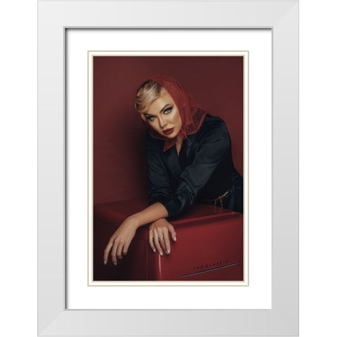 Red Scarf! White Modern Wood Framed Art Print with Double Matting by Behzadi Boroujeni, Amir