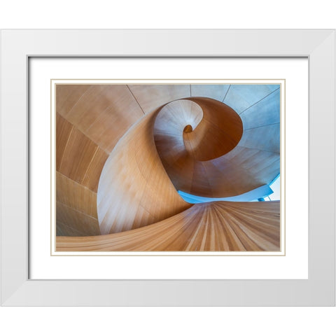 Toronto Ago Staircase -1 White Modern Wood Framed Art Print with Double Matting by Luo, Edwin