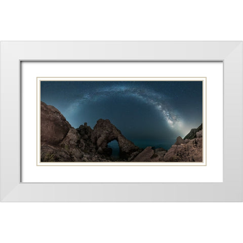 From Another Planet White Modern Wood Framed Art Print with Double Matting by Jose Guillen, Manuel