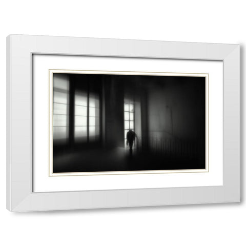So Much And So Little White Modern Wood Framed Art Print with Double Matting by Pimenta, Jorge