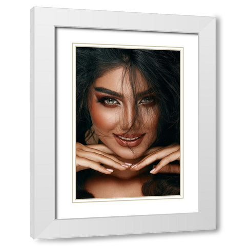 Her Eyes! White Modern Wood Framed Art Print with Double Matting by Behzadi Boroujeni, Amir