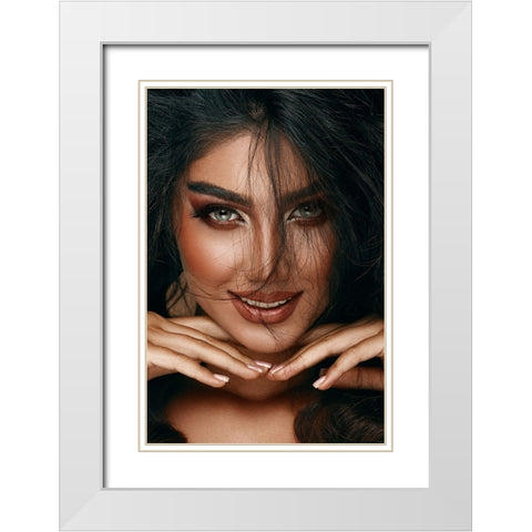 Her Eyes! White Modern Wood Framed Art Print with Double Matting by Behzadi Boroujeni, Amir