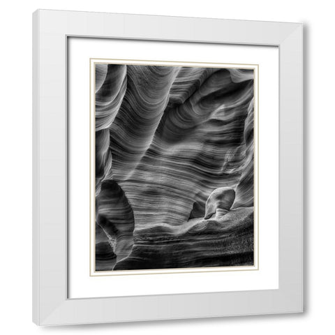 Meditation White Modern Wood Framed Art Print with Double Matting by Li, Richard
