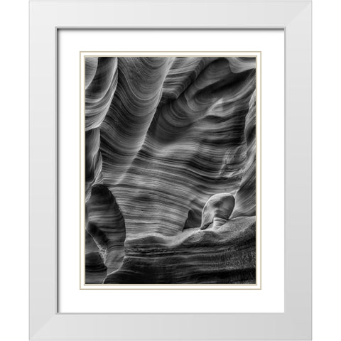 Meditation White Modern Wood Framed Art Print with Double Matting by Li, Richard