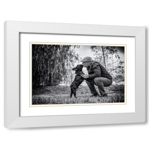 The Best Friend White Modern Wood Framed Art Print with Double Matting by Rebro, Marcel
