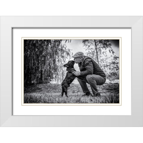 The Best Friend White Modern Wood Framed Art Print with Double Matting by Rebro, Marcel