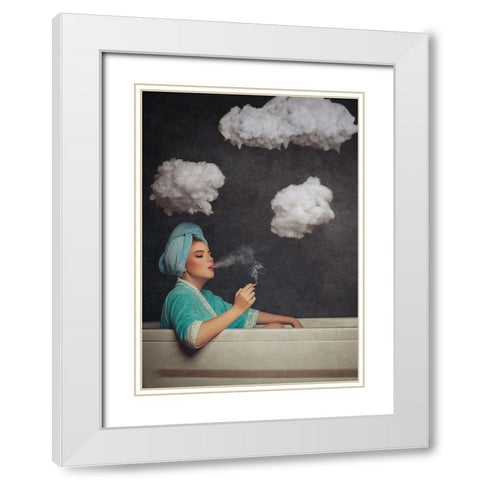 Smoke Out White Modern Wood Framed Art Print with Double Matting by Abdillah, Djayent