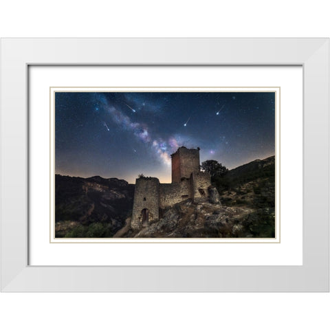 Una Lluvia De Estrellas... White Modern Wood Framed Art Print with Double Matting by Luis Seco, Juan