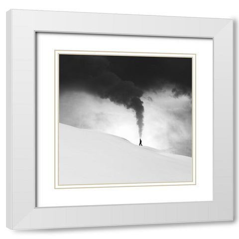 Baw White Modern Wood Framed Art Print with Double Matting by Nodeh, Mostafa