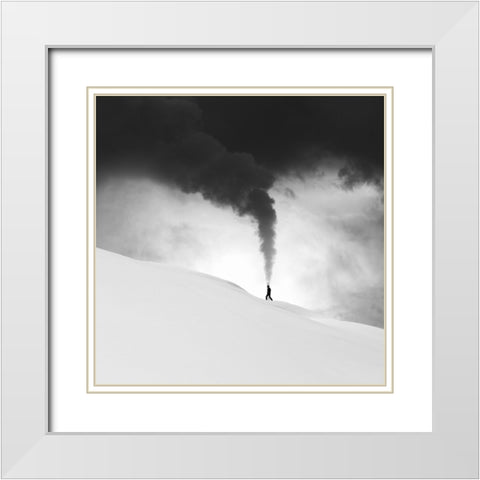 Baw White Modern Wood Framed Art Print with Double Matting by Nodeh, Mostafa