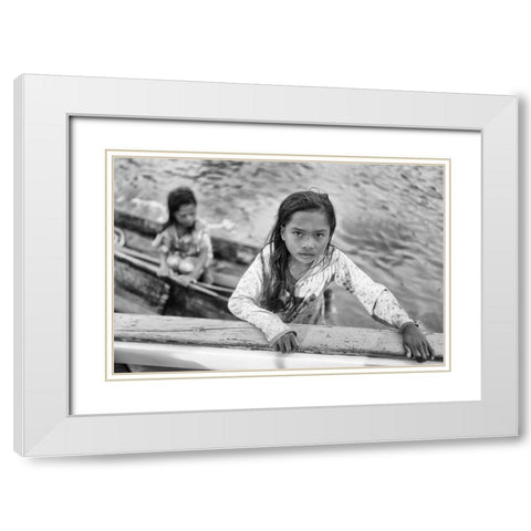 Climbing Abroad White Modern Wood Framed Art Print with Double Matting by Long, Kieron