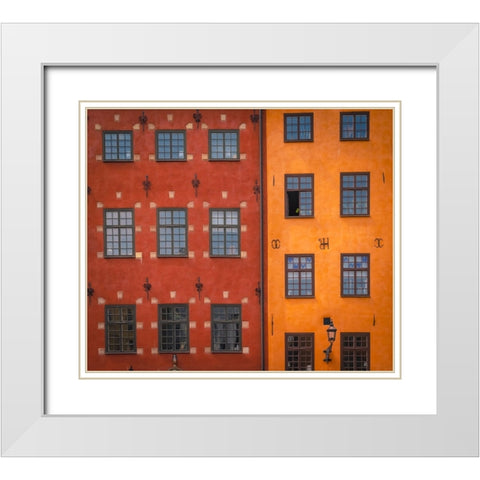 Gamla Stan White Modern Wood Framed Art Print with Double Matting by Kleimann, Stephanie