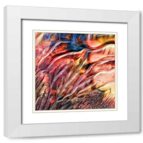 Flamingos White Modern Wood Framed Art Print with Double Matting by Westum, Heidi