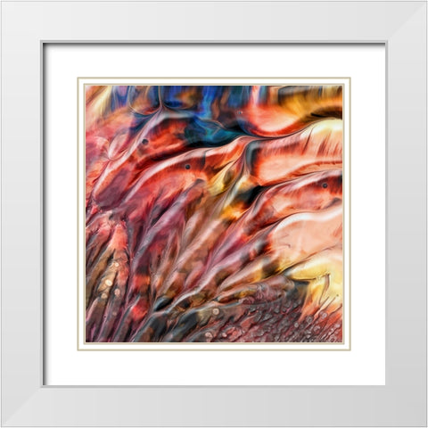Flamingos White Modern Wood Framed Art Print with Double Matting by Westum, Heidi