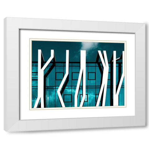 abstract facade White Modern Wood Framed Art Print with Double Matting by Auerbach, Markus