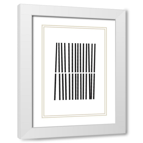 Calming Lines No 2 White Modern Wood Framed Art Print with Double Matting by uplusmestudio