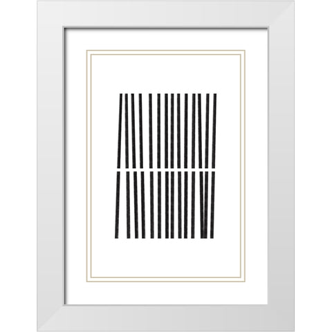 Calming Lines No 2 White Modern Wood Framed Art Print with Double Matting by uplusmestudio