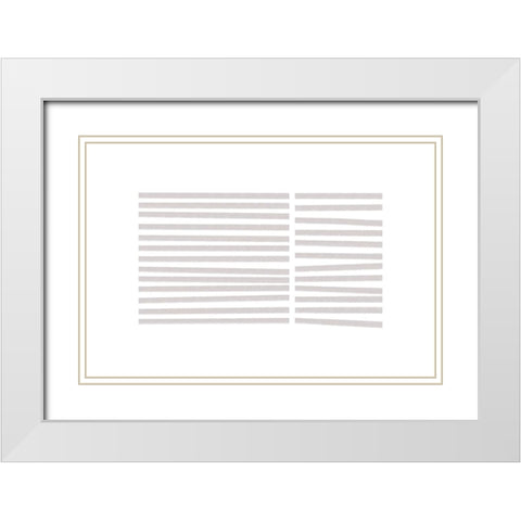 Calming Lines No 3 White Modern Wood Framed Art Print with Double Matting by uplusmestudio