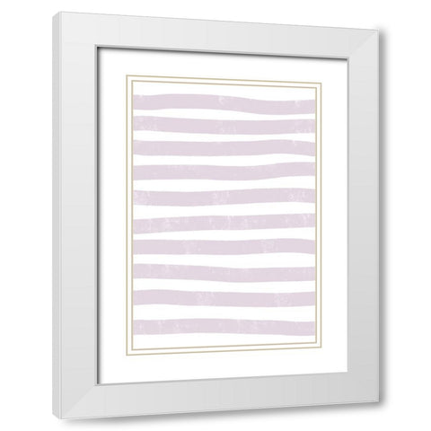 Lilac Lines White Modern Wood Framed Art Print with Double Matting by uplusmestudio