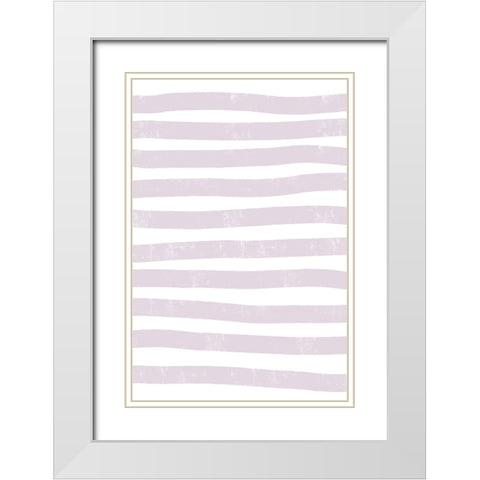 Lilac Lines White Modern Wood Framed Art Print with Double Matting by uplusmestudio