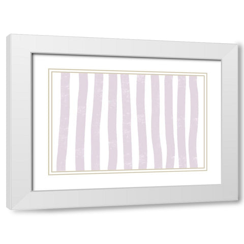 Lilac Lines White Modern Wood Framed Art Print with Double Matting by uplusmestudio