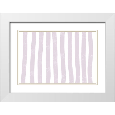 Lilac Lines White Modern Wood Framed Art Print with Double Matting by uplusmestudio