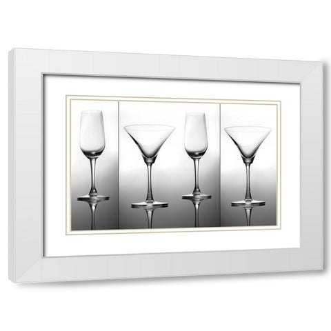 Still Life Art White Modern Wood Framed Art Print with Double Matting by Dhuper, Sumit
