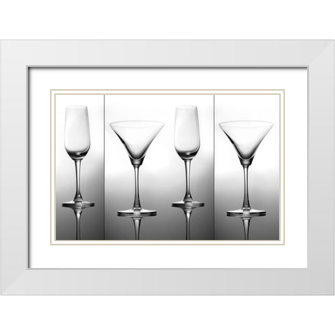 Still Life Art White Modern Wood Framed Art Print with Double Matting by Dhuper, Sumit
