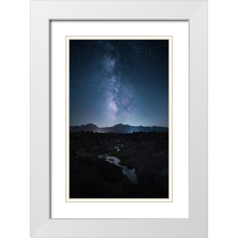 Restless Night White Modern Wood Framed Art Print with Double Matting by Zhang, Ling