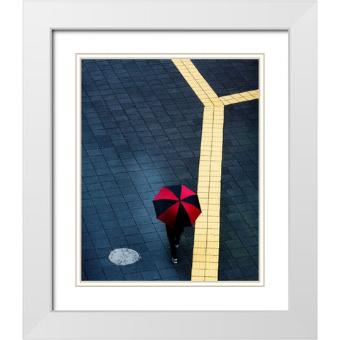 Y White Modern Wood Framed Art Print with Double Matting by Dong Hee, HAN