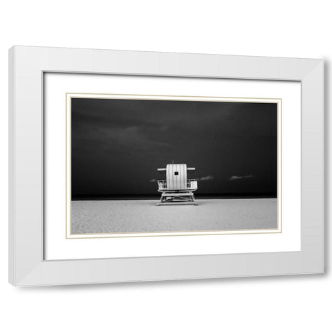 A different Miami Beach at Night White Modern Wood Framed Art Print with Double Matting by Peralta, Adrian
