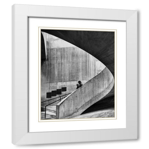 The Curve White Modern Wood Framed Art Print with Double Matting by Mukherjee, Debarshi