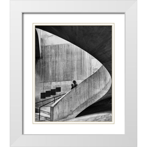 The Curve White Modern Wood Framed Art Print with Double Matting by Mukherjee, Debarshi