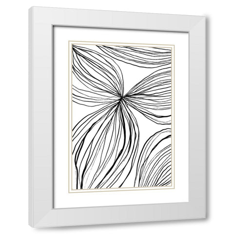 Flowerina 1 White Modern Wood Framed Art Print with Double Matting by uplusmestudio