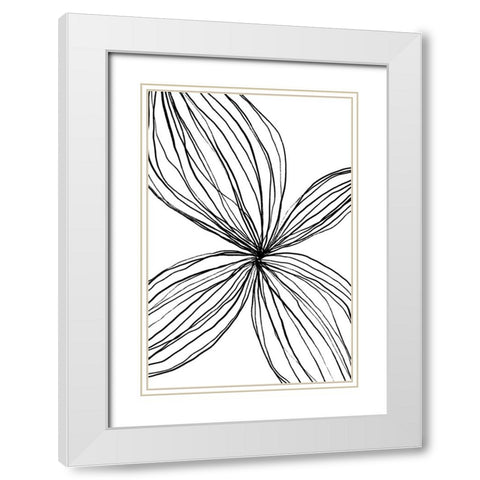Flowerina 2 White Modern Wood Framed Art Print with Double Matting by uplusmestudio