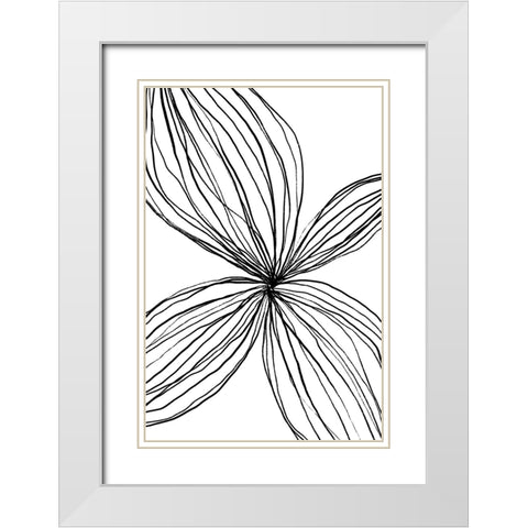 Flowerina 2 White Modern Wood Framed Art Print with Double Matting by uplusmestudio