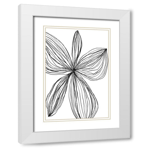 Flowerina 4 White Modern Wood Framed Art Print with Double Matting by uplusmestudio