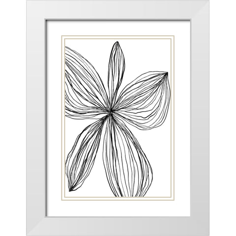 Flowerina 4 White Modern Wood Framed Art Print with Double Matting by uplusmestudio