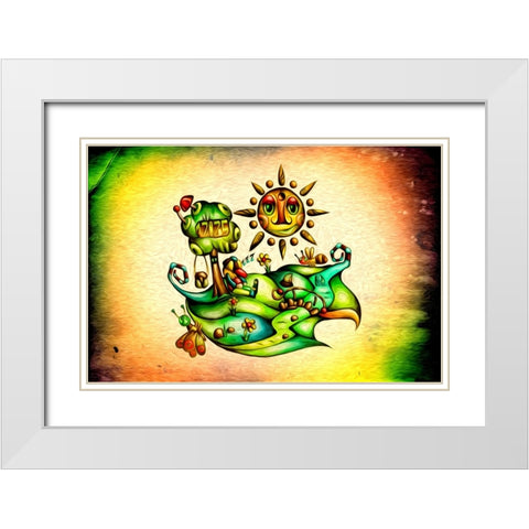 Fairy-tale rest under the time tree White Modern Wood Framed Art Print with Double Matting by Kulik, Rafal