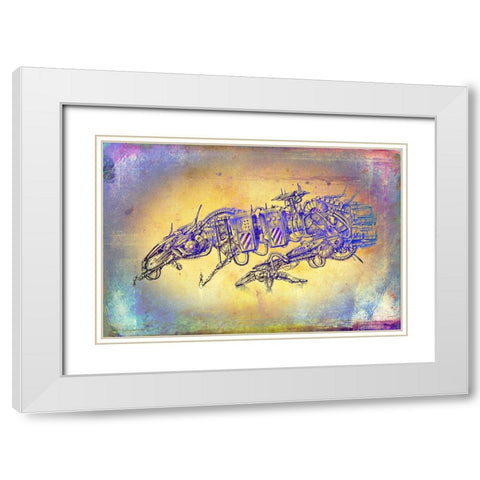 Velocide spaceship White Modern Wood Framed Art Print with Double Matting by Kulik, Rafal