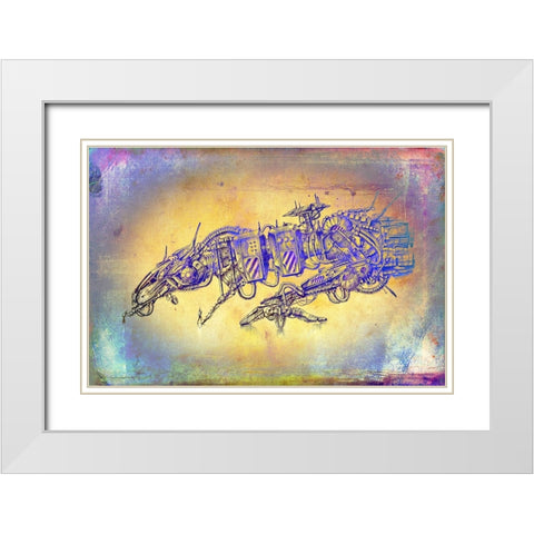 Velocide spaceship White Modern Wood Framed Art Print with Double Matting by Kulik, Rafal