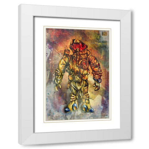 Lunautic at love White Modern Wood Framed Art Print with Double Matting by Kulik, Rafal