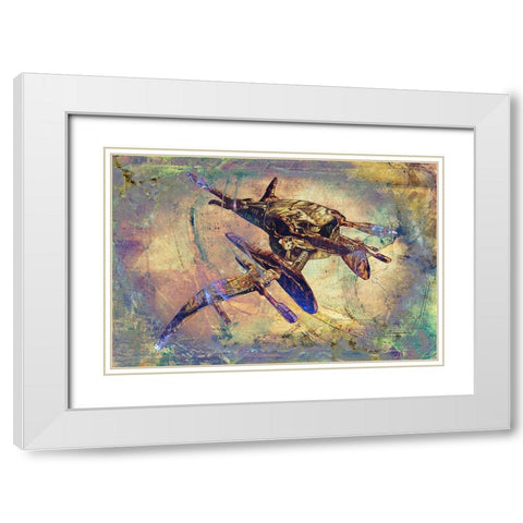 Space ship art White Modern Wood Framed Art Print with Double Matting by Kulik, Rafal