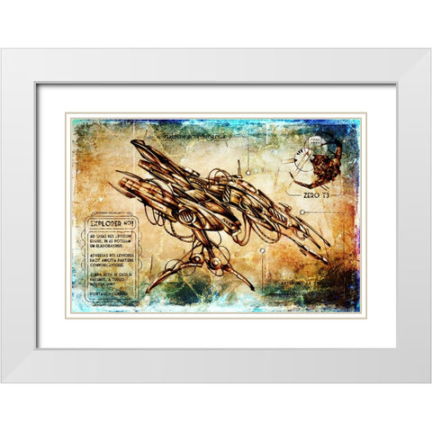 Spaceship Explorer 1 White Modern Wood Framed Art Print with Double Matting by Kulik, Rafal