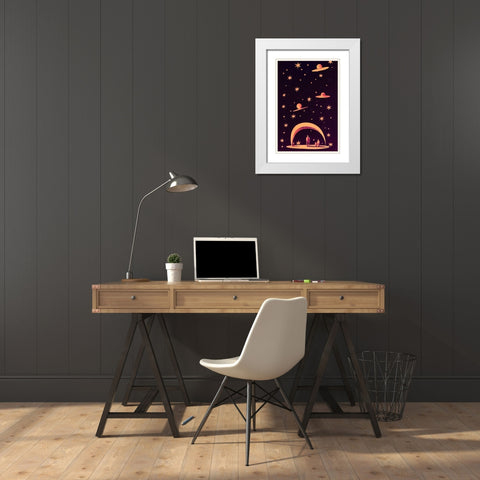 A Galactic Dream White Modern Wood Framed Art Print with Double Matting by Treechild