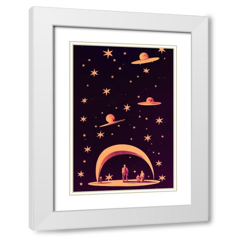 A Galactic Dream White Modern Wood Framed Art Print with Double Matting by Treechild